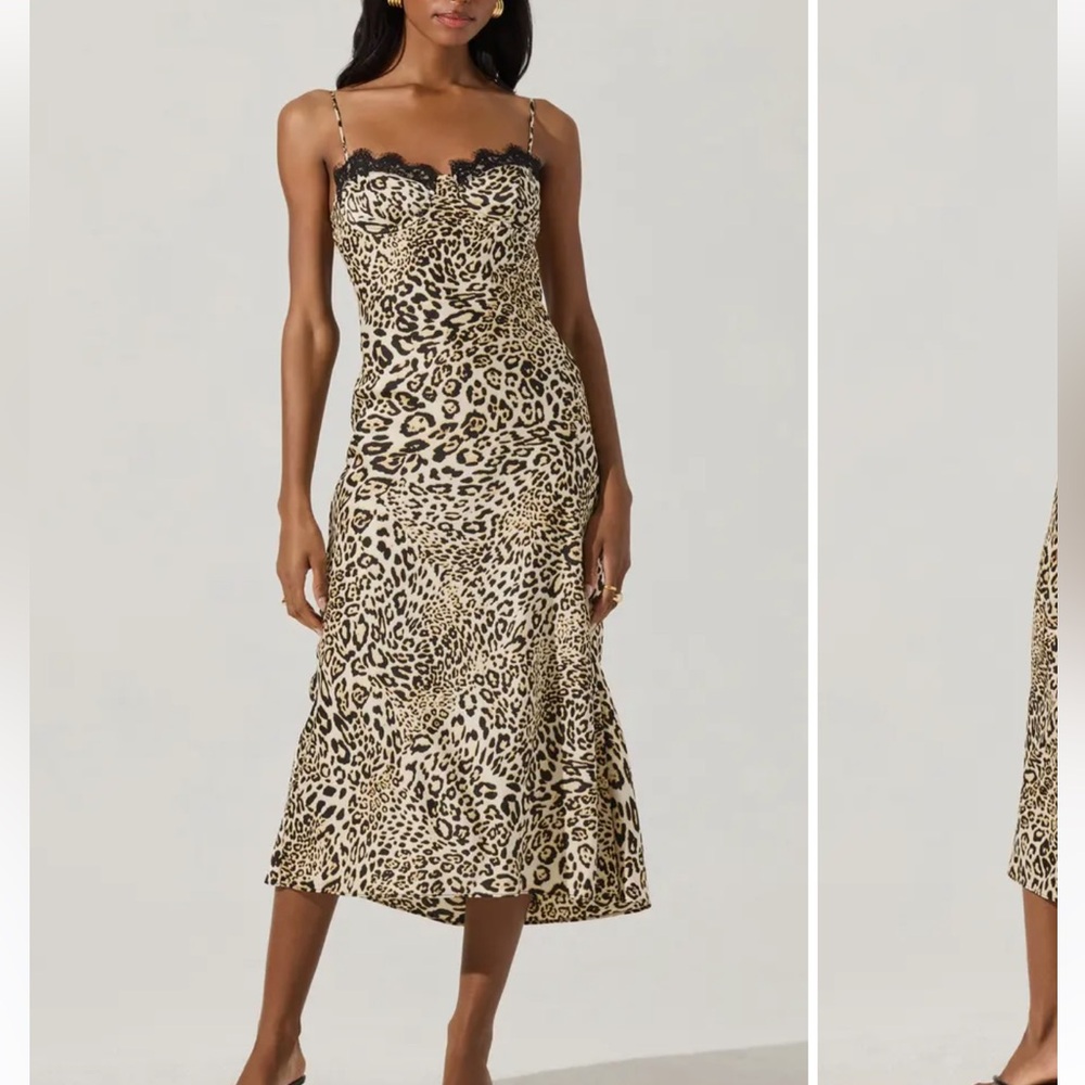 ASTR Leopard Print Slip Dress NWT